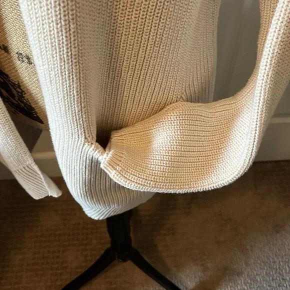 Women's Cream Sweater Cardigan - Picture 2 of 4